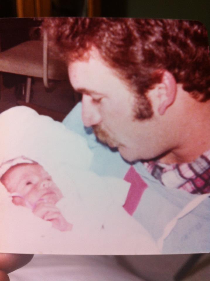 Daddy and me (Krissy), this picture melts my heart..so happy I was two months early, 2 months more I got with my daddy.